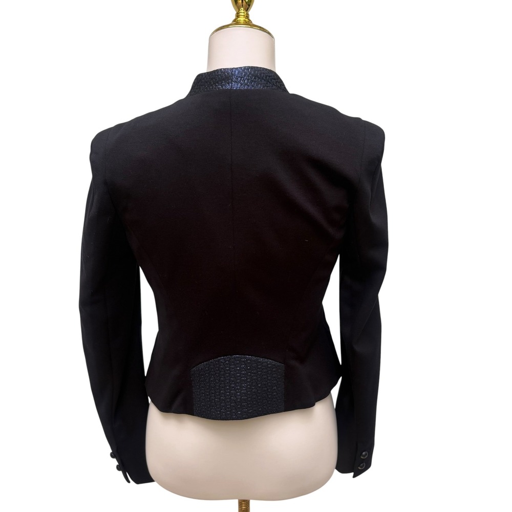 Yoana Baraschi Blazer S Black Metallic Blue NWT  Tailored Shimmer Edgy Cyberpunk - Picture 4 of 10